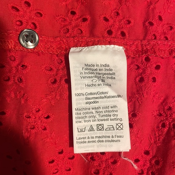 Madewell Eyelet Flutter Sleeve Top Sleeveless - Picture 4 of 6